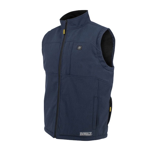 Dewalt Men's Heated Soft Shell Vest with Sherpa Lining, Navy, S